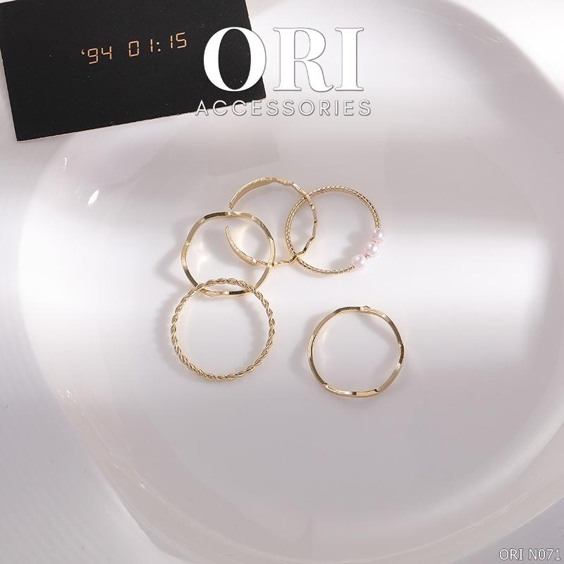 Set 5 nhẫn nữ Lionel tinh tế thời trang ORI ACCESSORIES N071