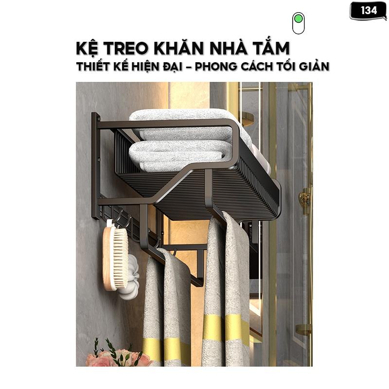 Kệ Treo Khăn Inox Giá Treo Khăn Phòng Tắm Không Cần Khoan Đục Không Gỉ Sét 134