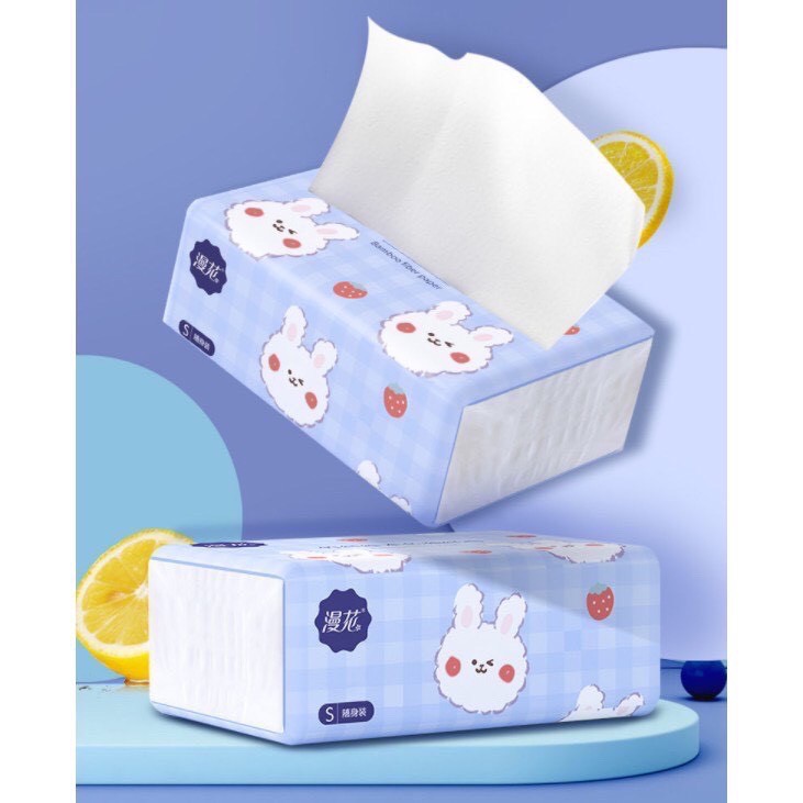 Thùng 40 gói giấy ăn rúi hình thỏ siêu dai, mềm mịn, an toàn cả cho bé - Chính hãng MINIIN 
