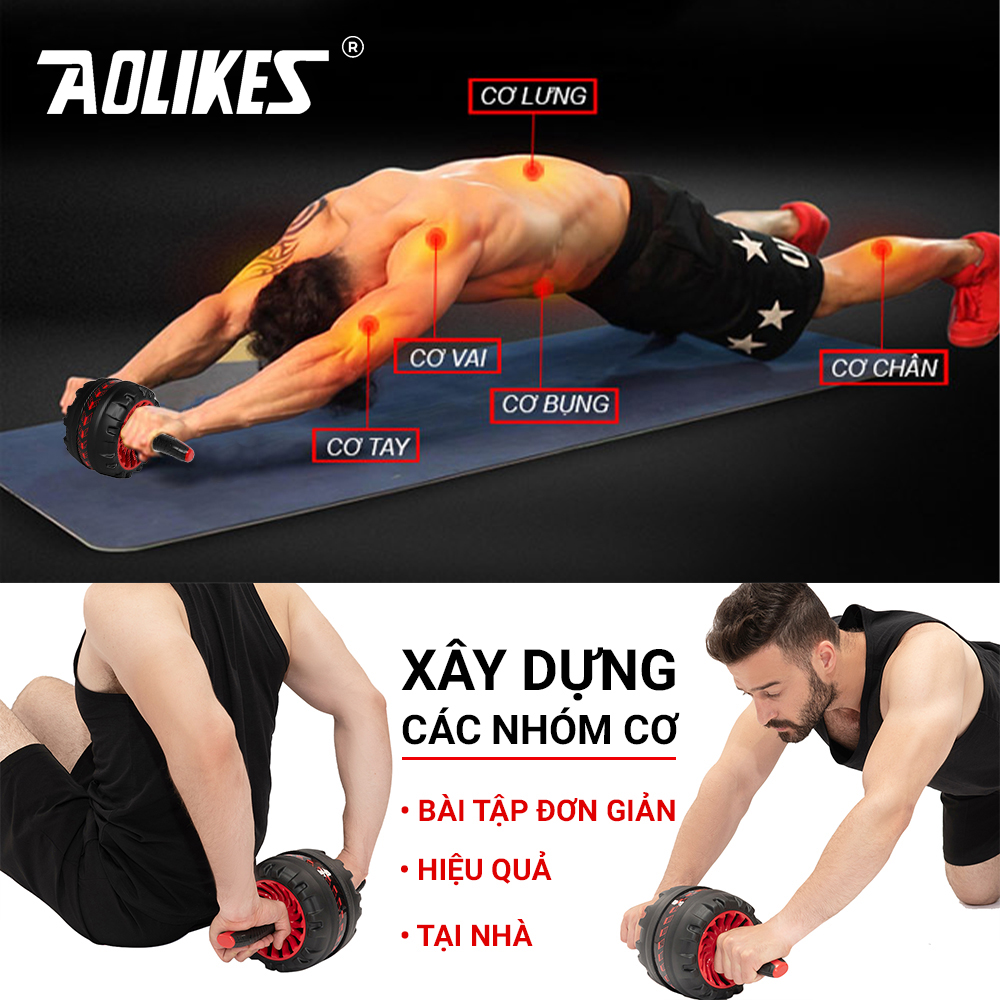 Con lăn tập bụng cao cấp AB Roller AOLIKES A-SW800 có lò xo trợ lực