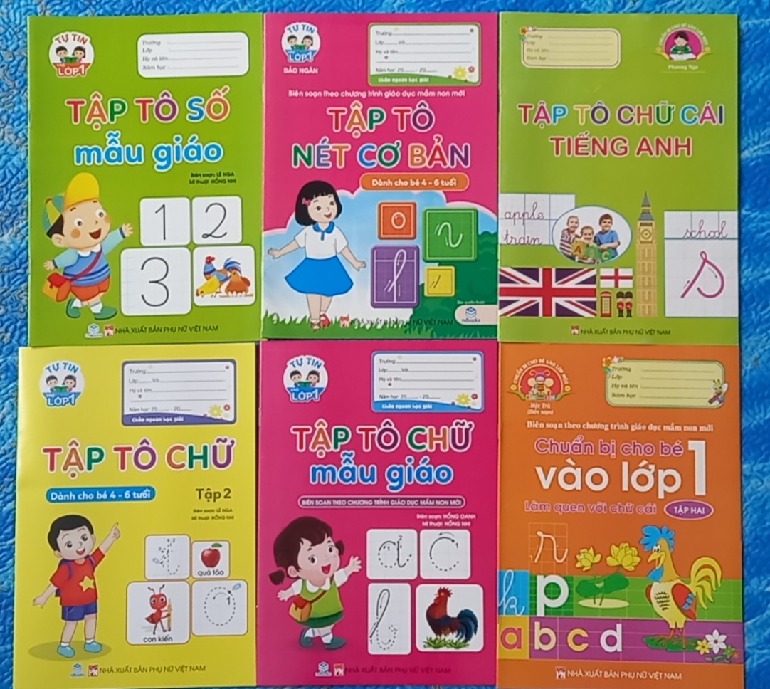 Combo Tập Tô Chữ, Tập Tô Nét, Tập Tô Số , Làm Quen Với Toán Học - Trọn Bộ 12 Cuốn (Dành Cho Trẻ Từ 4 - 7 Tuổi)