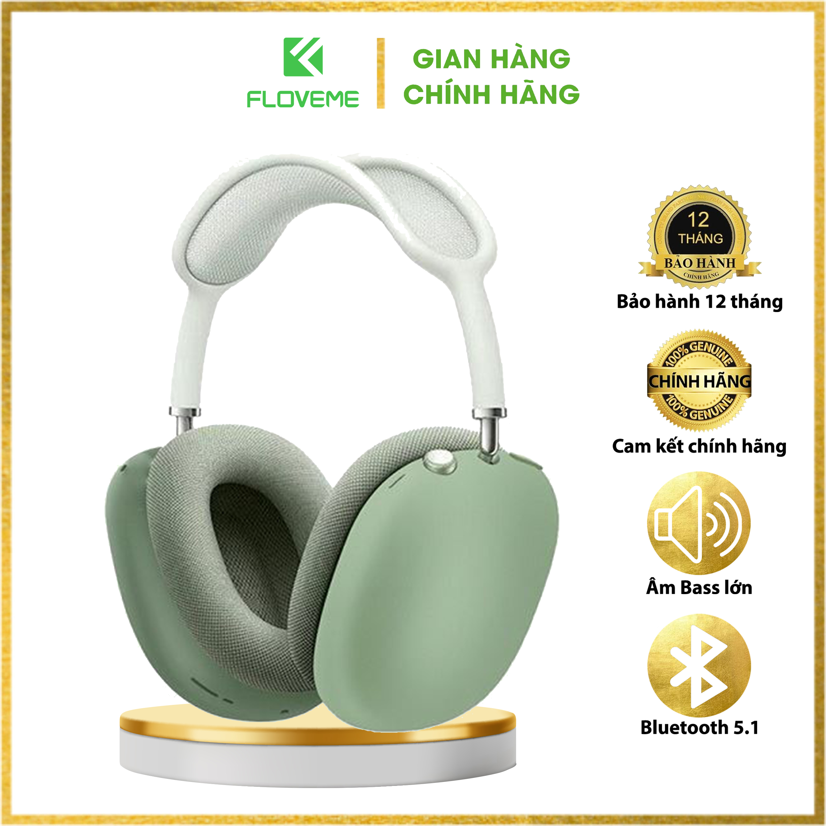 Tai Nghe Headphone Không Dây Bluetooth FLOVEME P9  – Âm bass lớn - thiết kế sang trọng – Phù Hợp Với Tất Cả Các Hệ Điều Hành  - Hàng chính hãng