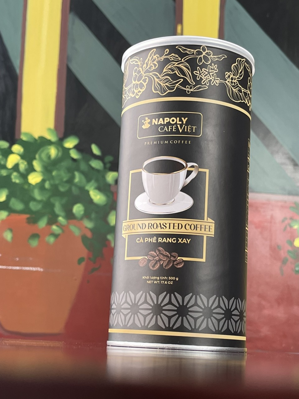 Cà phê cao cấp từ Arabica/Robusta Cầu Đất Rang Xay Napoli Premium Coffee 500g/lon - Cafe sạch, Vị Chua Thanh, Hậu Ngọt Dịu