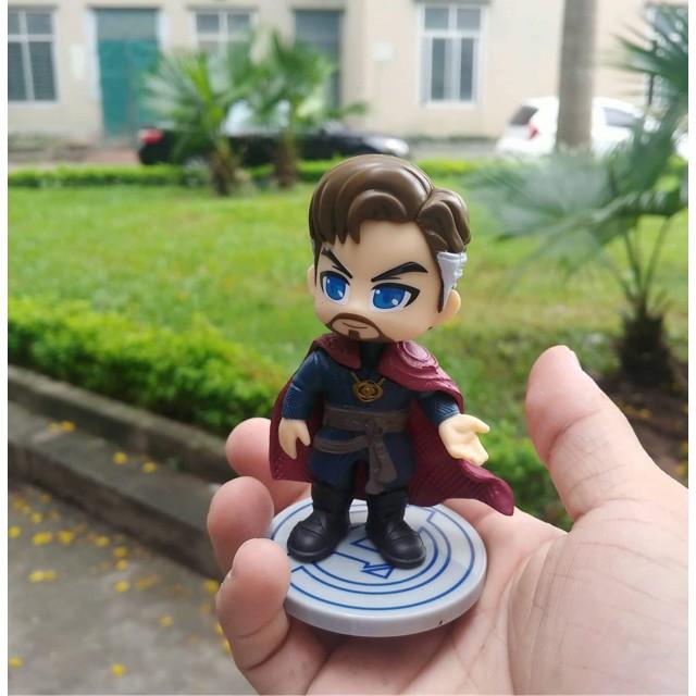 Bộ 6 nhân vật MÔ HÌNH AVENGER DR STRANGE IRON MAN SPIDER CAPTAIN MARVEL Caption America siêu anh hùng