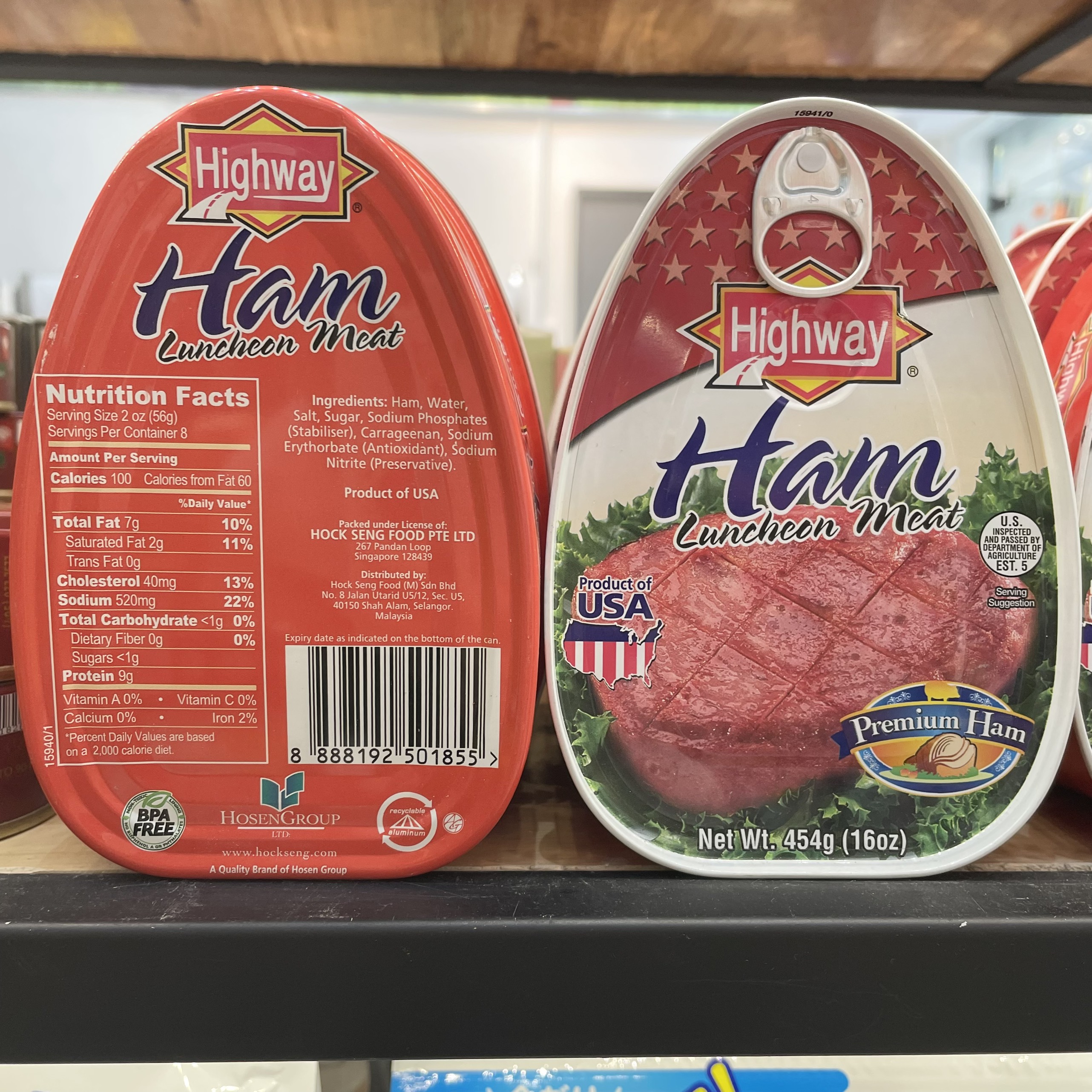 Thịt Hộp Ham 454g Hàng Nhập Mỹ Highway Ham Luncheon Meat