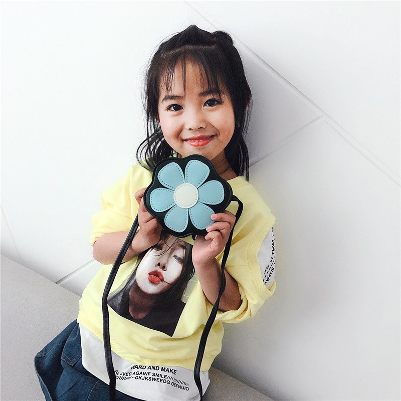 Túi xách hộp da PU đeo chéo đựng bao lì xì, hình hoa dễ thương