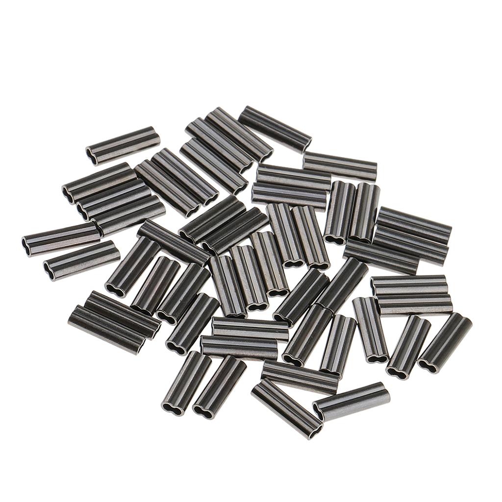 100Pcs 1.2/1.5mm Double Barrel Fishing Crimps for Fishing Rig Making 10mm