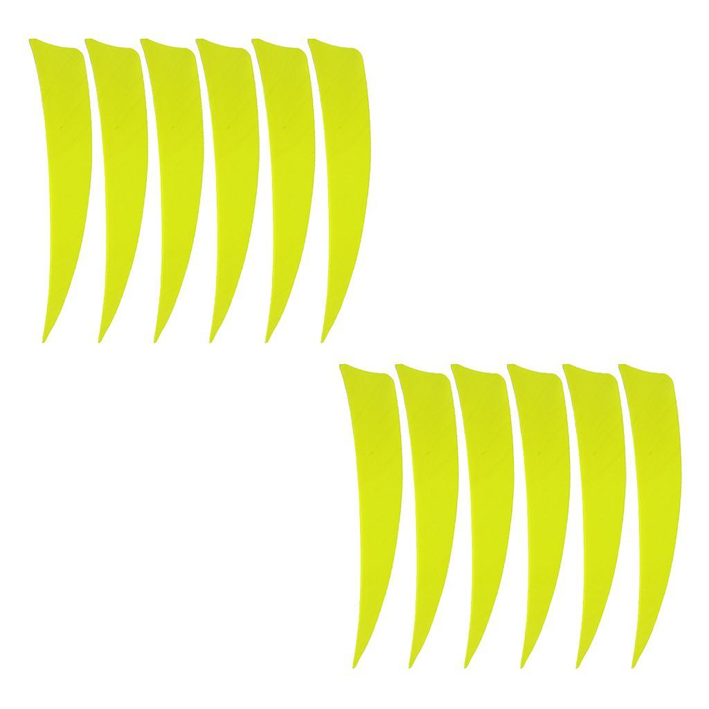 2-6pack 12 Pieces 4 Inch Archery Arrow Feathers Fletchings Vanes Fluorescent