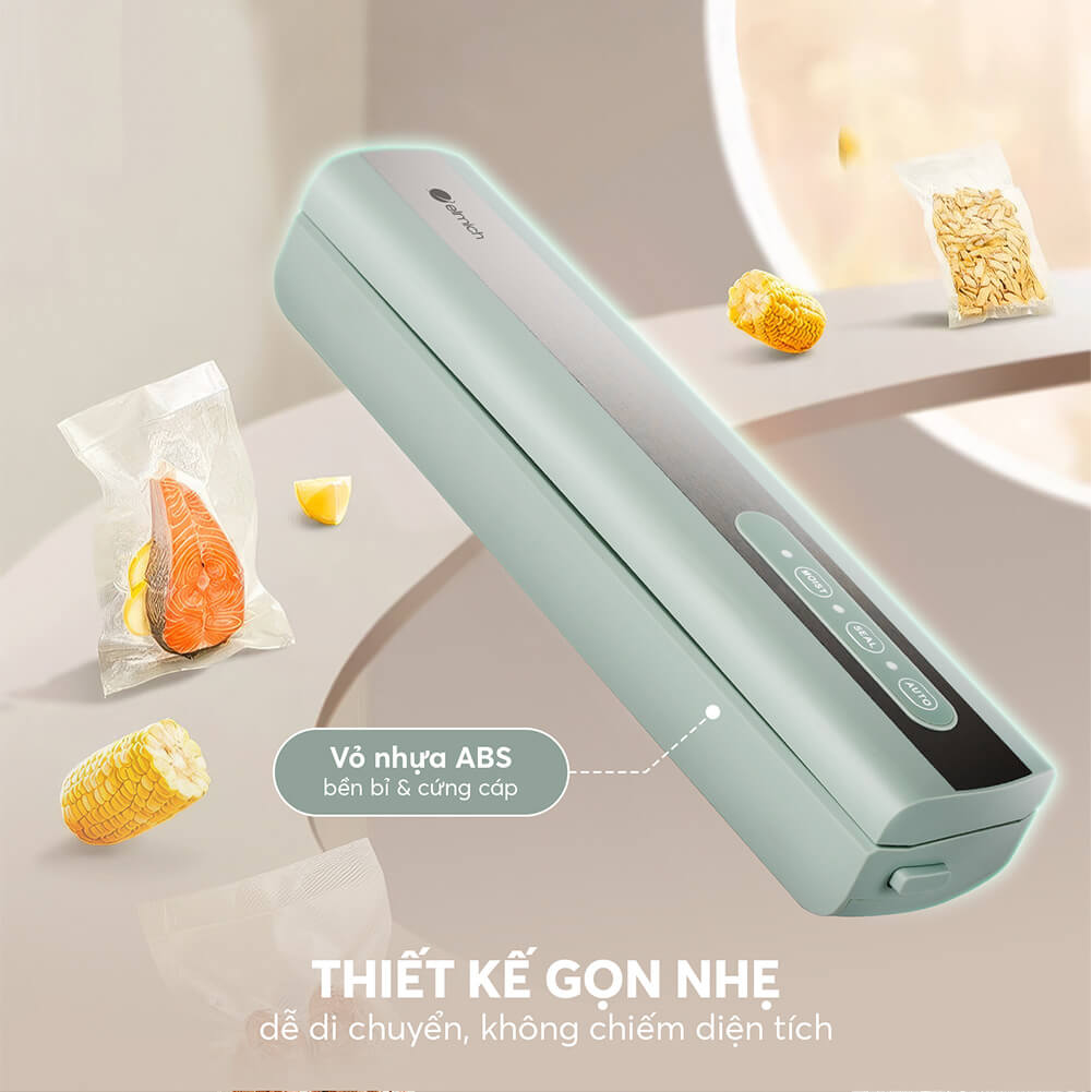 Máy hút chân không gia đình Elmich VSE-8582, thiết kế nhỏ, gọn nhẹ, thuận tiện cất vào tủ bếp và di chuyển, thao tác đơn giản và có hút hộp riêng  - Hàng chính hãng