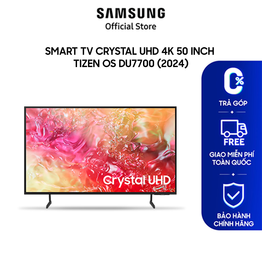 Smart Tivi Samsung Crystal UHD DU7700 4K Tizen OS - Hàng chính hãng - 50 inch