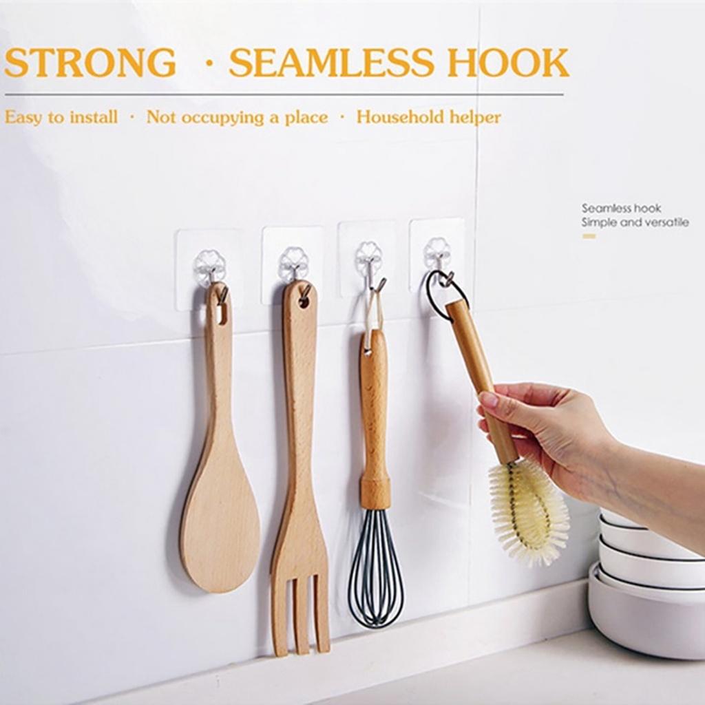 Set 5 móc treo đồ dán tường trong suốt chịu lực tốt tiện dụng cho nhà bếp/phòng tắm