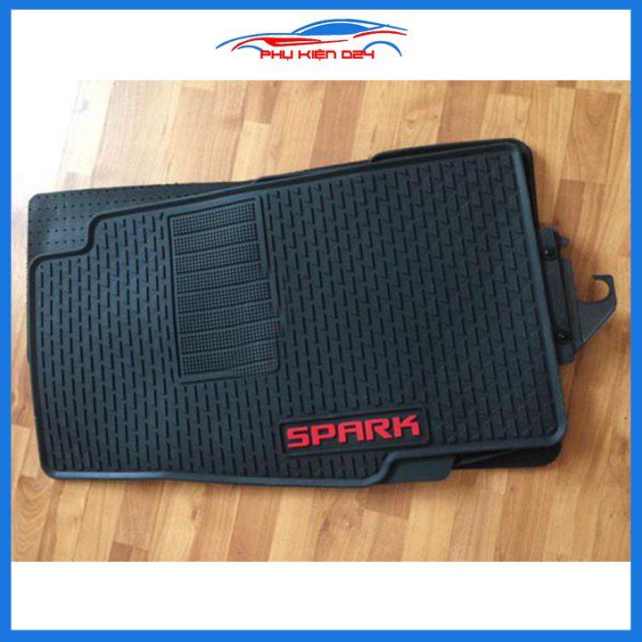 Thảm lót sàn ô tô cao su cho xe Chevrolet Spark 2021-2022 hàng chuẩn form xe trải sàn không mùi chống trơn trượt