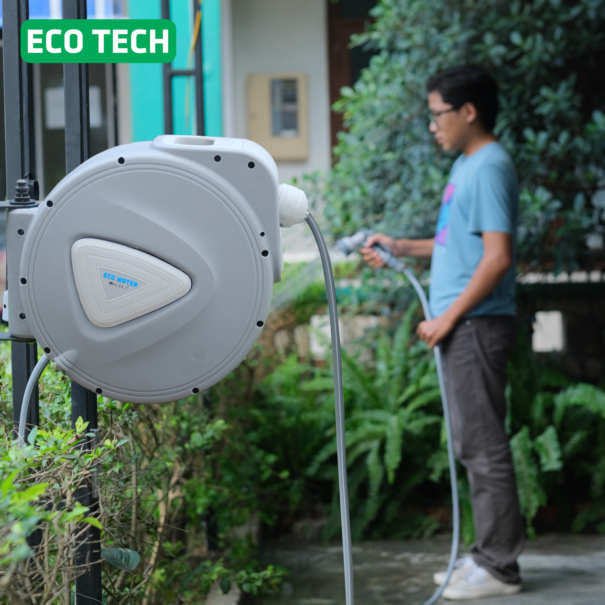 CUỘN VÒI TƯỚI ĐA NĂNG ECO HOSEREEL. Dùng cho sân vườn, Tiêu chuẩn châu Âu, Sang Trọng - Bền bỉ - Hiệu quả. TẶNG KÈM ĐẦU PHUN 9 CHẾ ĐỘ