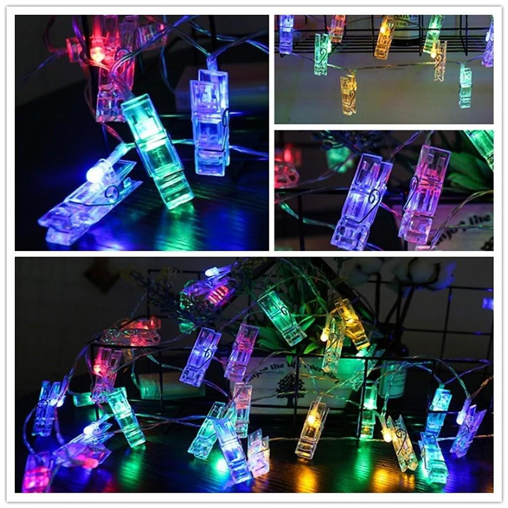 Dải 20 kẹp hình nguồn cắm USB dây đèn led trang trí ảnh cưới, tiệc giáng sinh, sinh nhật, noel