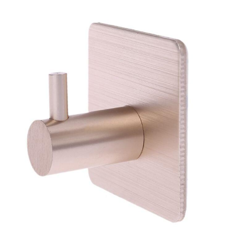 Durable Aluminum Door Hook Self Adhesive Home Wall Door Hook Clothes Hange Bags Key Rack Kitchen Towel Hanger Hook Supplies