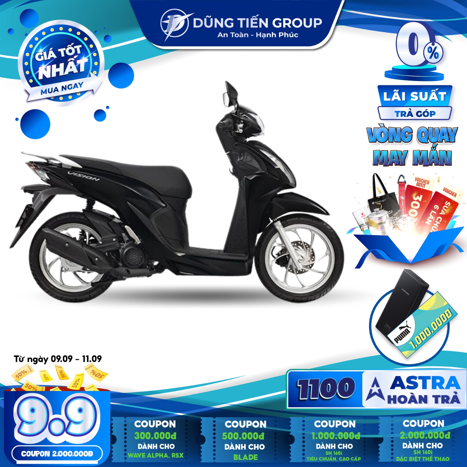 Xe Máy Honda Vision 2023 - Phiên Bản Tiêu Chuẩn