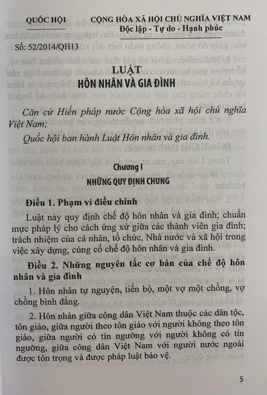 Luật hôn nhân và gia đình và các văn bản hướng dẫn thi hành