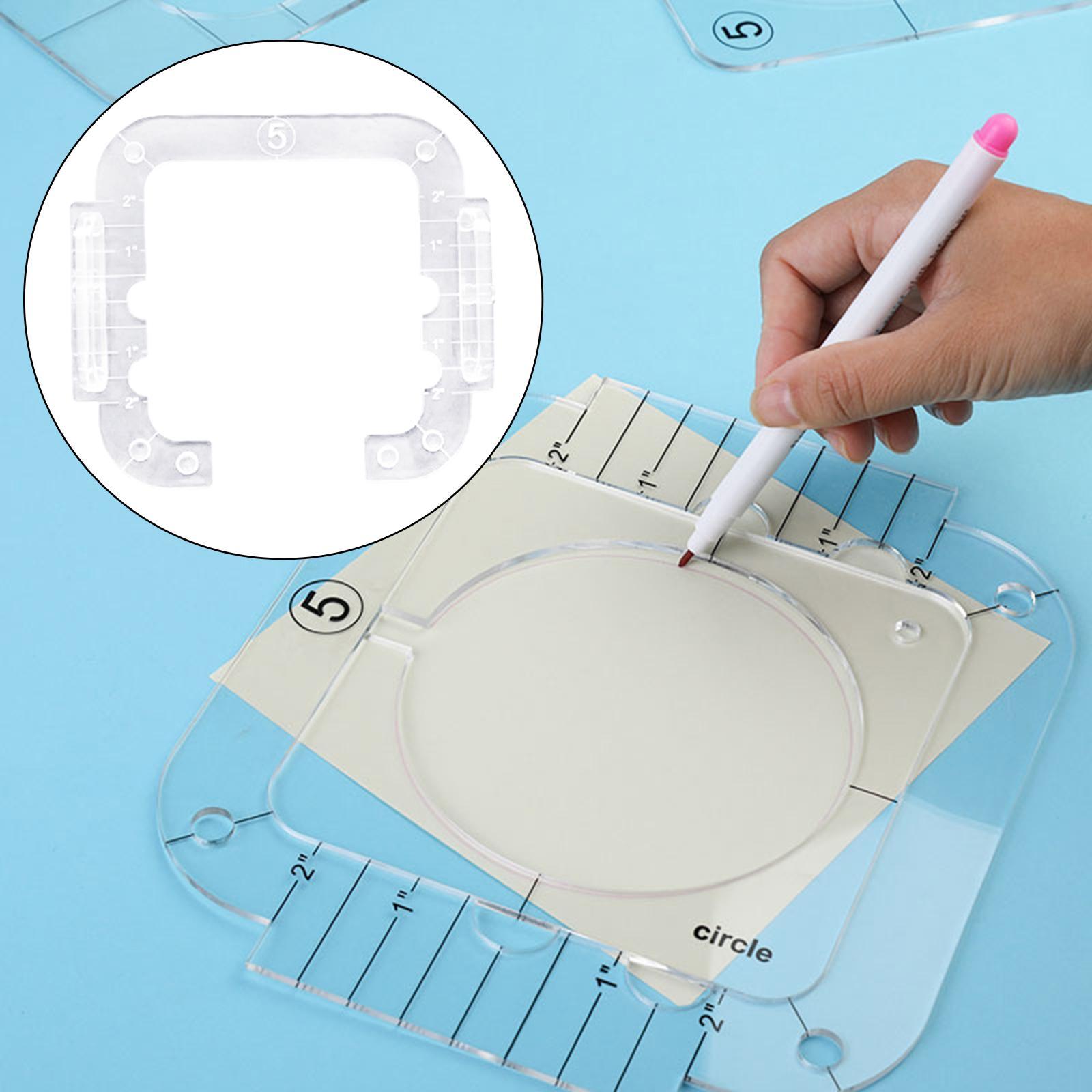 Free  Quilting Template Ruler Frame Measurement Sewing Tracing Tools
