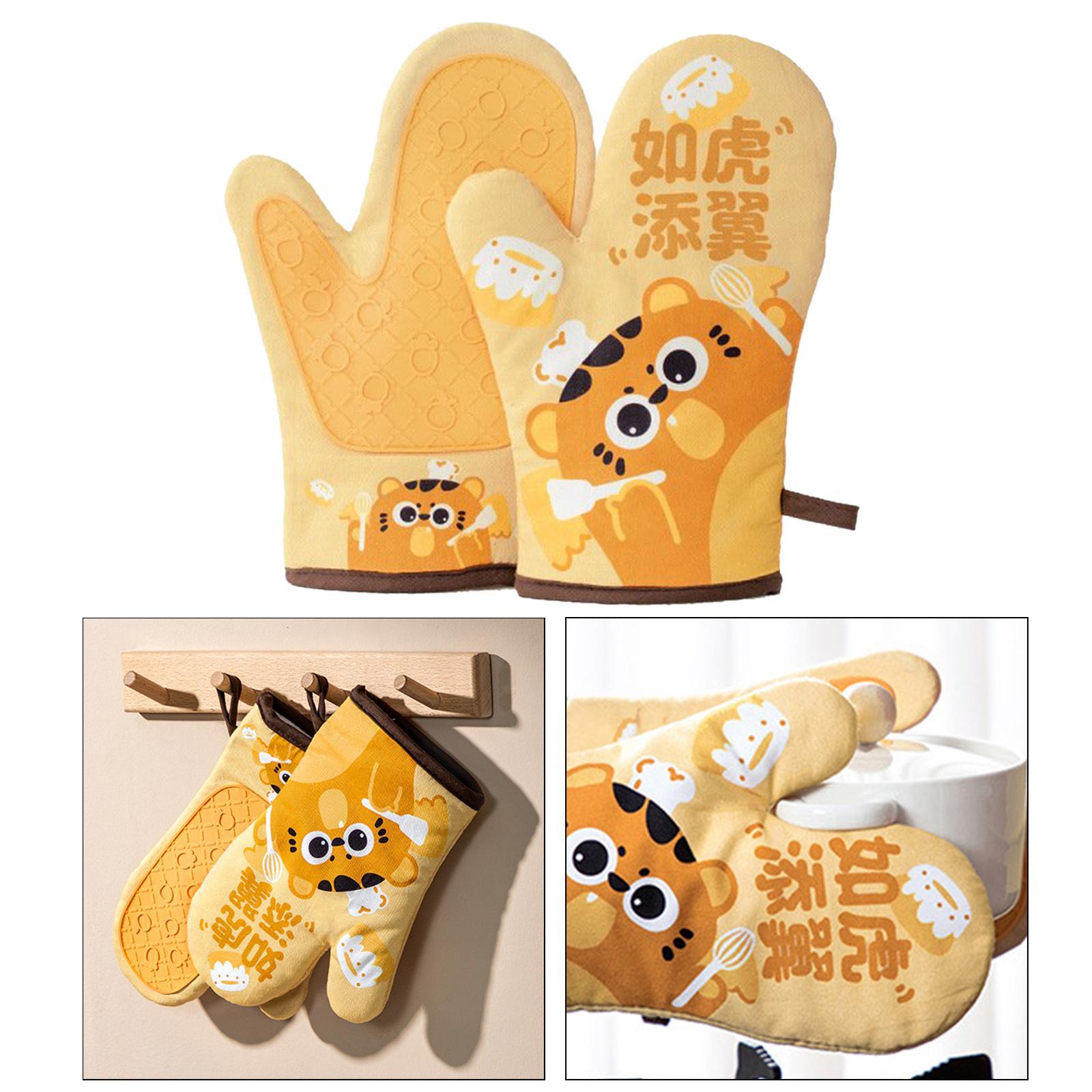 Oven Heat Insulation Gloves Baking Oven Mitts Tiger