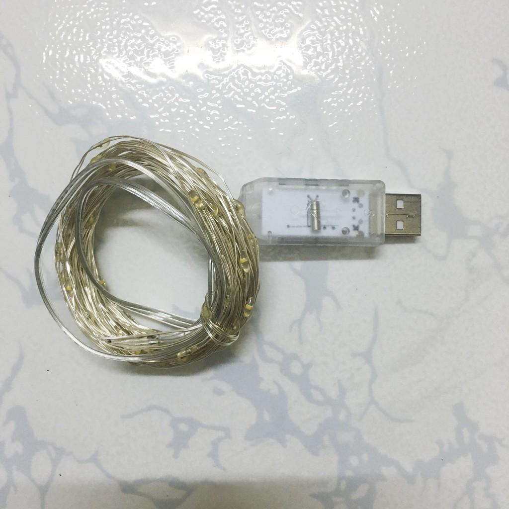 Đèn trang trí Đom Đóm 10m 100 bóng fairy light chạy pin giá rẻ