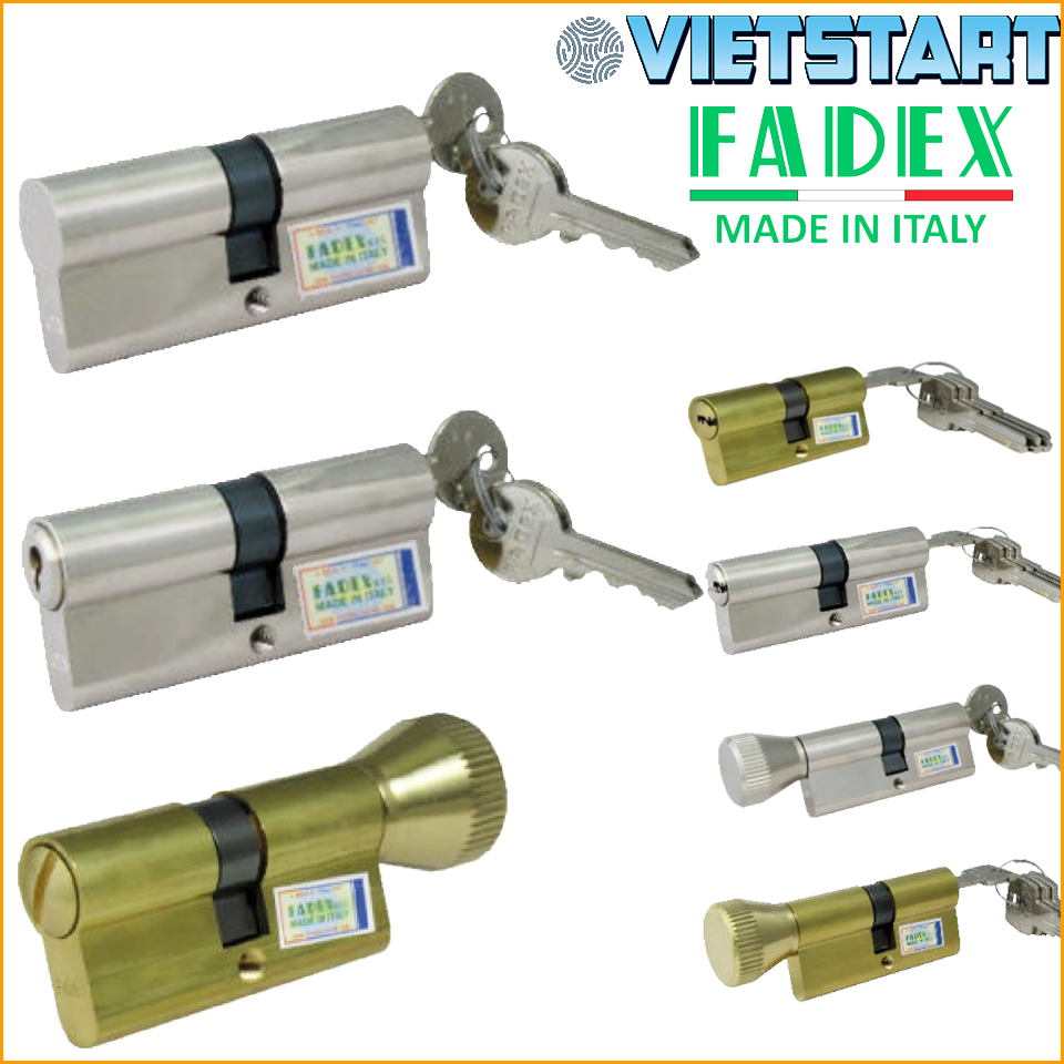 Ruột khóa tay gạt Italy FADEX thân 60-70-80-100- Khóa ban công, khóa phòng, toilet..