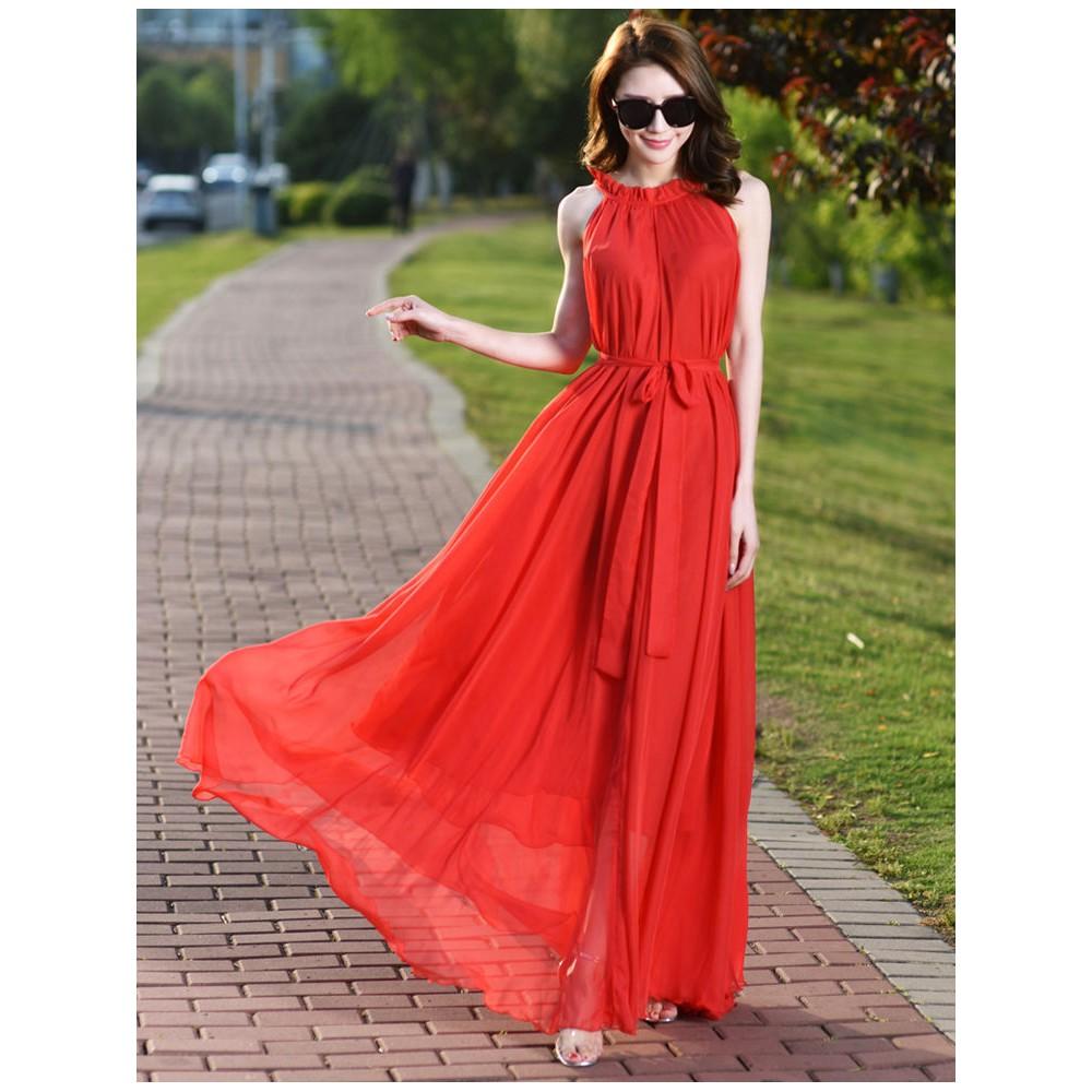 MAXI VOAN YẾM DÁNG DÀI TÍM TRẮNG ĐỎ QUẢNG CHÂU