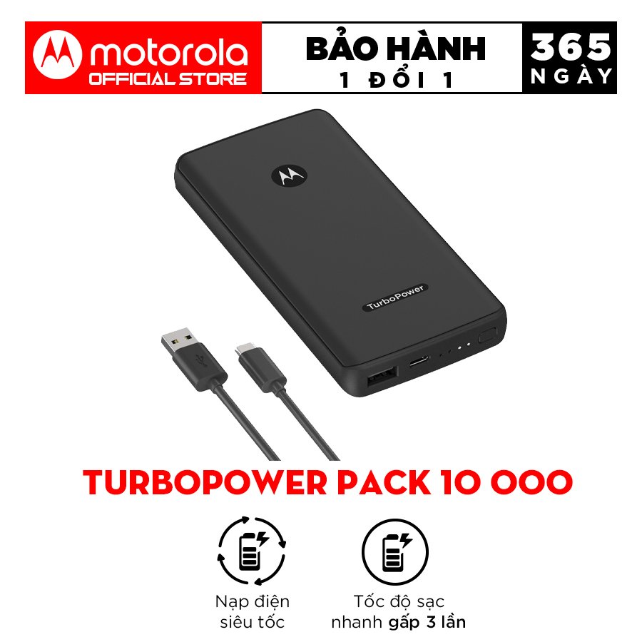 Pin sạc dự phòng TurboPower Pack 10000mah- Motorola - Hàng Chính Hãng