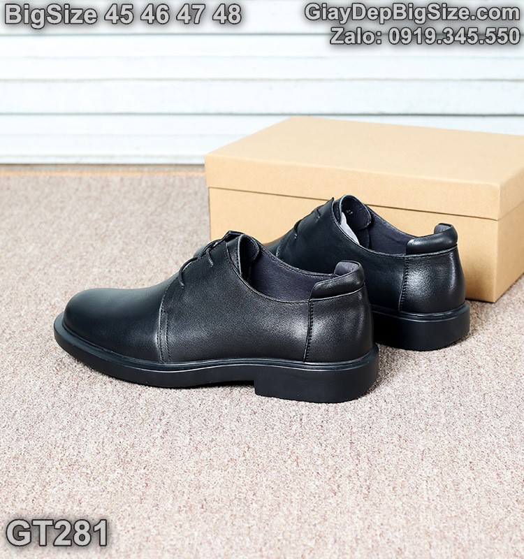 Giày tây công sở (da thật, đế mềm êm, mũi tròn) cỡ lớn 45 46 47 48 cho nam chân to. Big size leather shoes for wide feet