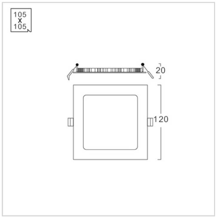 ĐÈN LED ÂM TRẦN VUÔNG LUMAX#RSPL105/W-6LED/XMXD