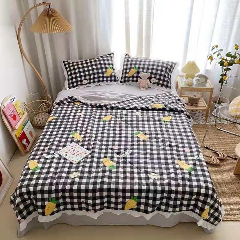Bộ chăn hè chần bông đũi bèo nhiệt đới