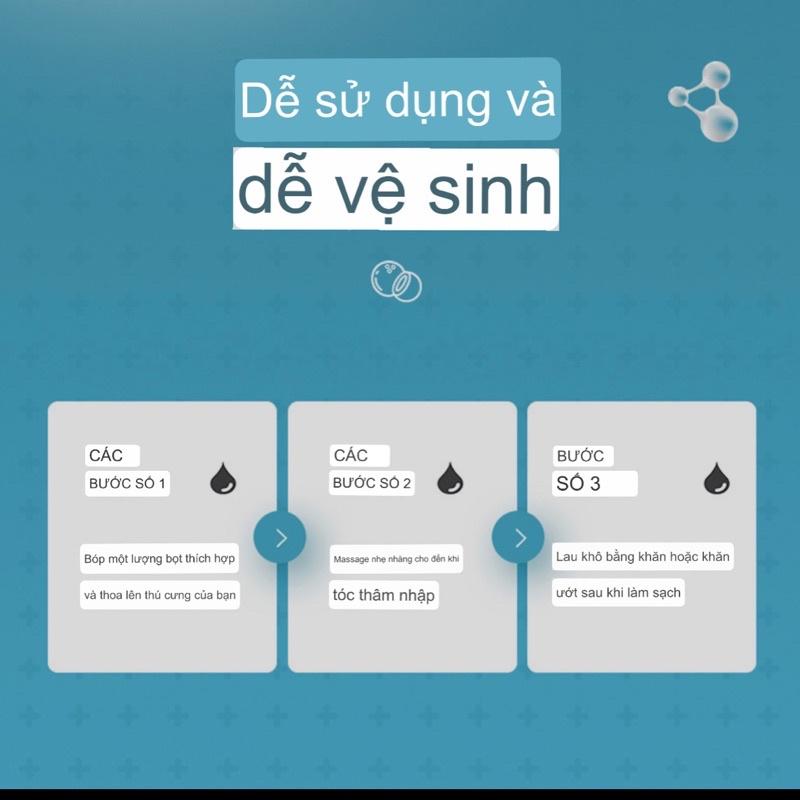 Sữa tắm khô cho chó mèo BORAMMY dạng bọt giúp làm sạch dịu nhẹ không gây kích ứng. An toàn, tiện dụng ko cần nước 400ml