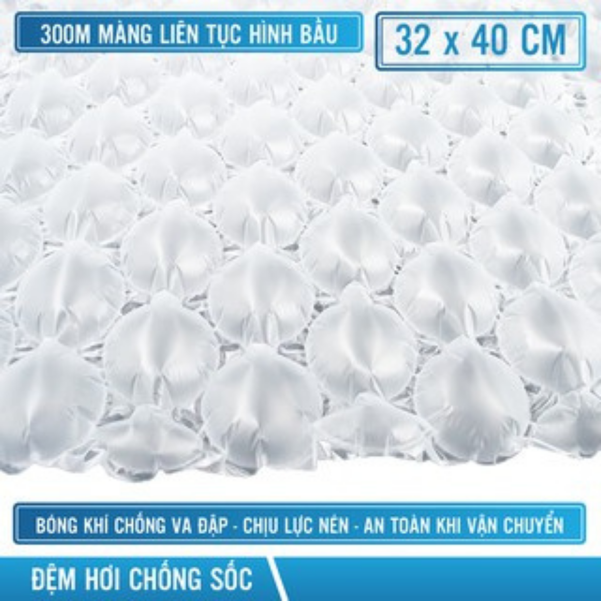 Màng đệm hơi PE hình bầu 300m/cuộn màng xốp hơi Air Bubble dày 18um