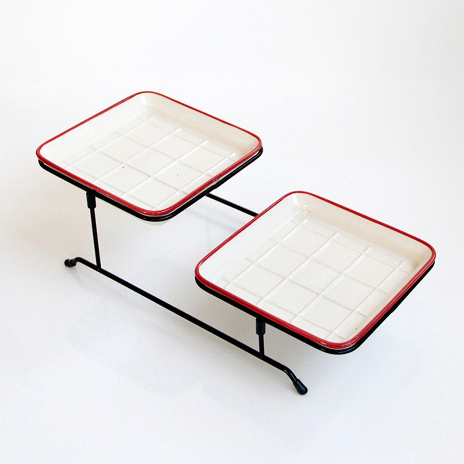 2 Tier Serving Tray Mini Cake Cupcake Stand with Rack Dessert Tray for Wedding Decor