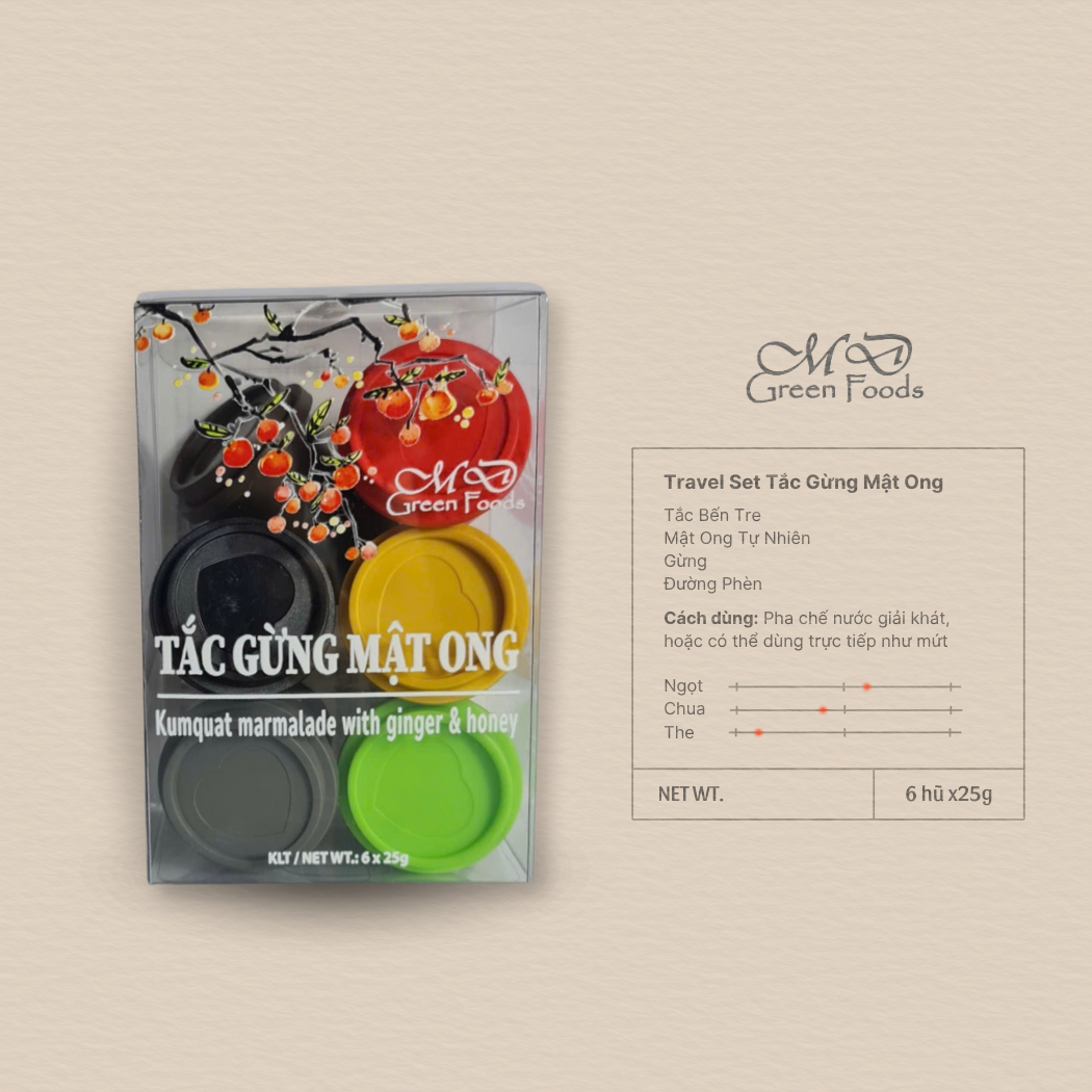 Tắc Gừng Mật Ong MD Green Foods 500 gr - Tặng hũ Tắc Mật Ong Random size mini 25g Trải Nghiệm