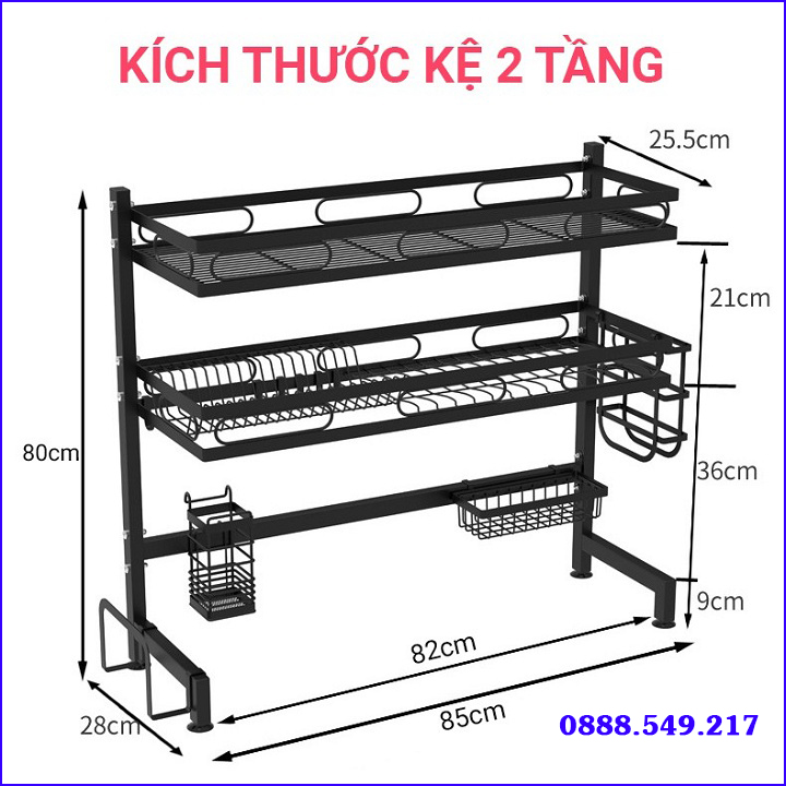 Kệ Úp Chén Bát Đĩa Tiện Lợi Trên Bồn Rửa Bát Cao Cấp Loại 2 Tầng Kệ Để Chén Đĩa Trên Bồn Rửa Bát