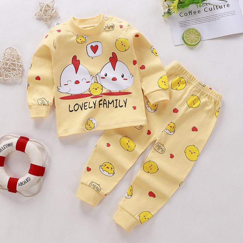 Đồ bộ cotton dài tay thu đông họa tiết hoạt hình cho bé từ 6- 17kg