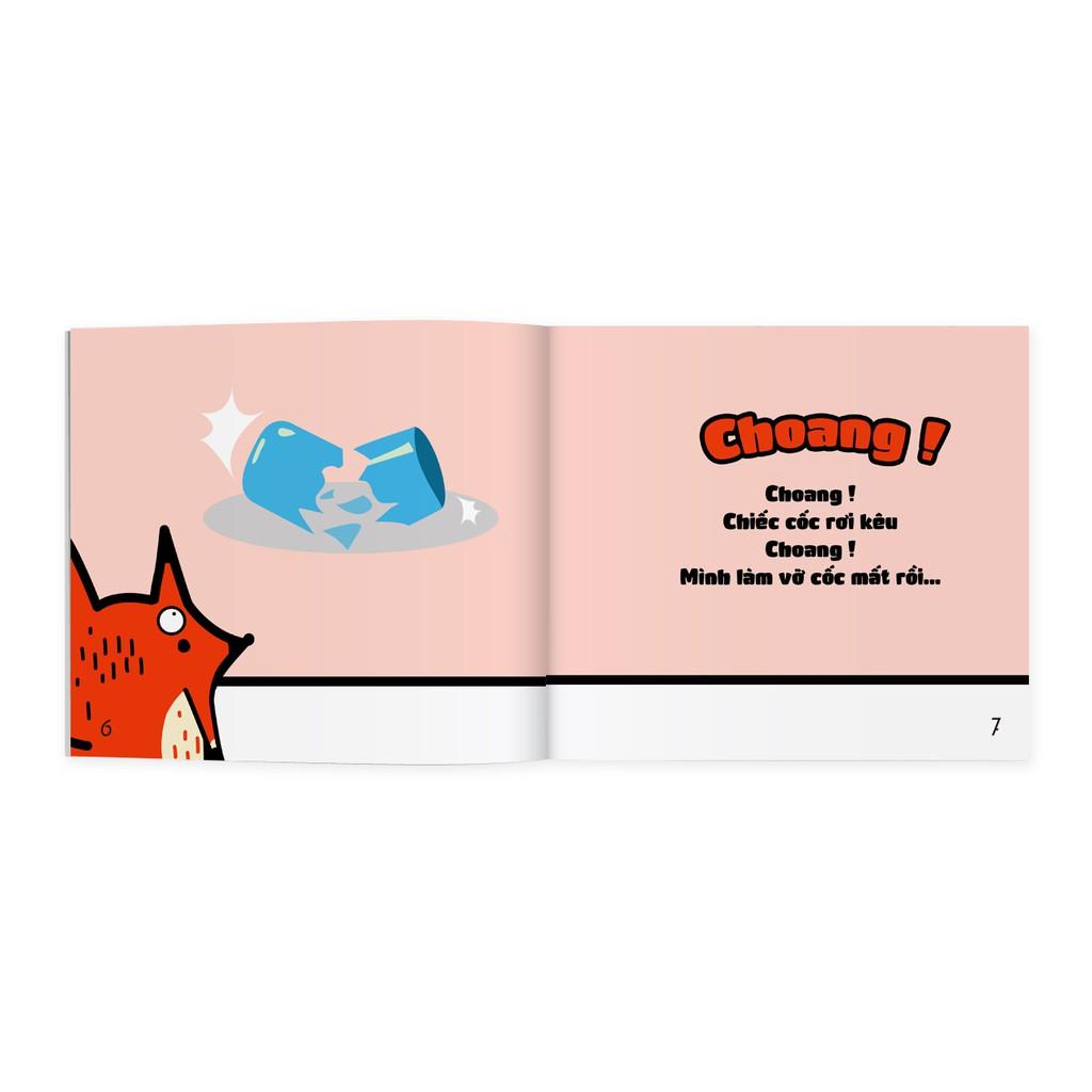 Sách Ehon - Lộp bộp lộp bộp - Trong bộ Cáo Ken và Đồ Vật - Ehon Nhật Bản dành cho bé từ 0 - 6 tuổi
