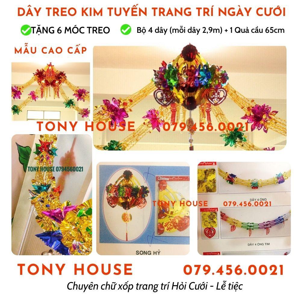 Bộ dây treo trần nhà trang trí đám cưới sang trọng