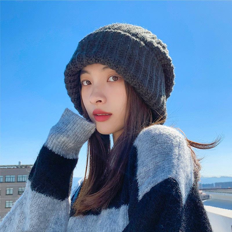 Mũ len BEANIE nam nữ bản to trùm đầu Camcamvintage nón len trơn oversize unisex phong cách ullzang