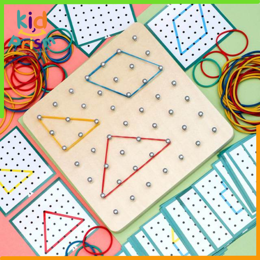 Giáo cụ toán học Geoboard giúp bé phát triển trí thông minh hình học và sự sáng tạo (Đồ chơi giáo dục)