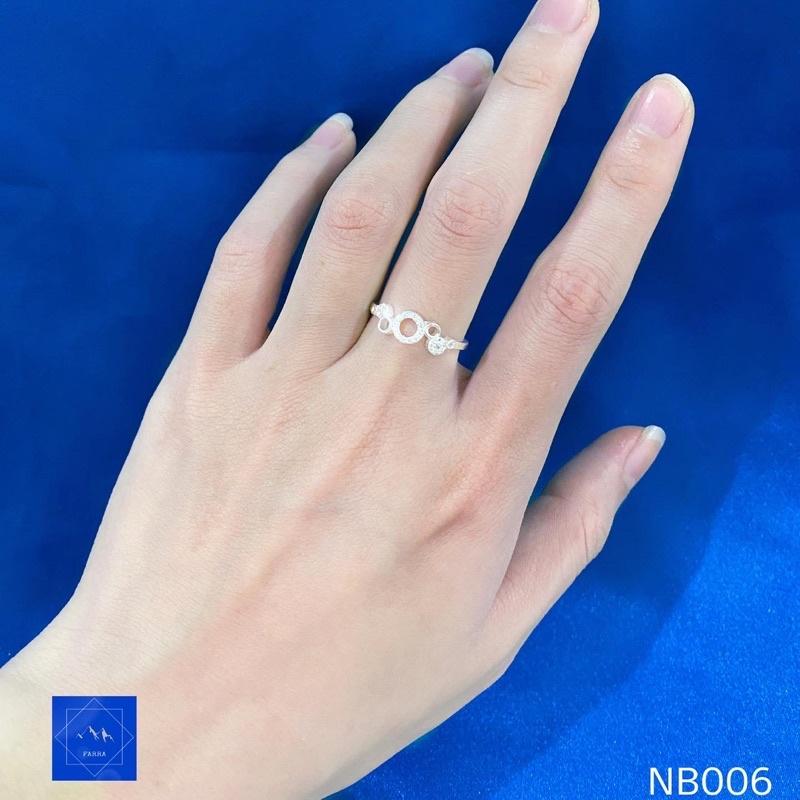 Nhẫn bạc nữ 925 FARRA, nhẫn bạc vòng tròn đính đá -NB006