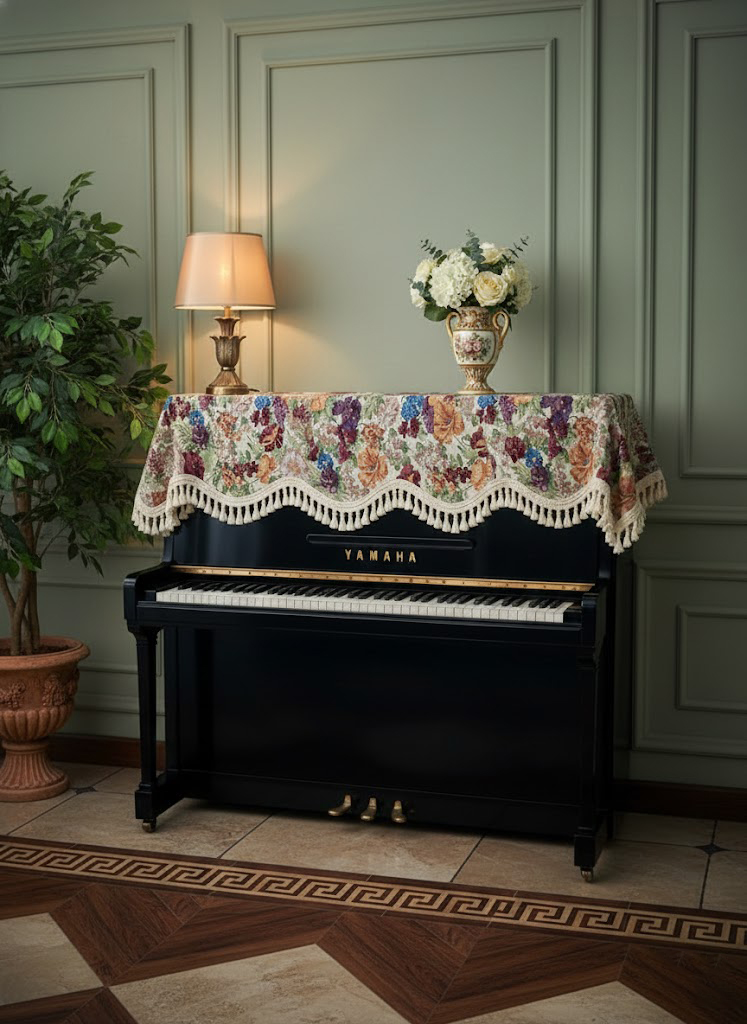 Khăn phủ đàn piano cơ đàn piano điện tử 88 phím sang trọng cổ điển giáng sinh noel năm mới Tết - Hàng chính hãng