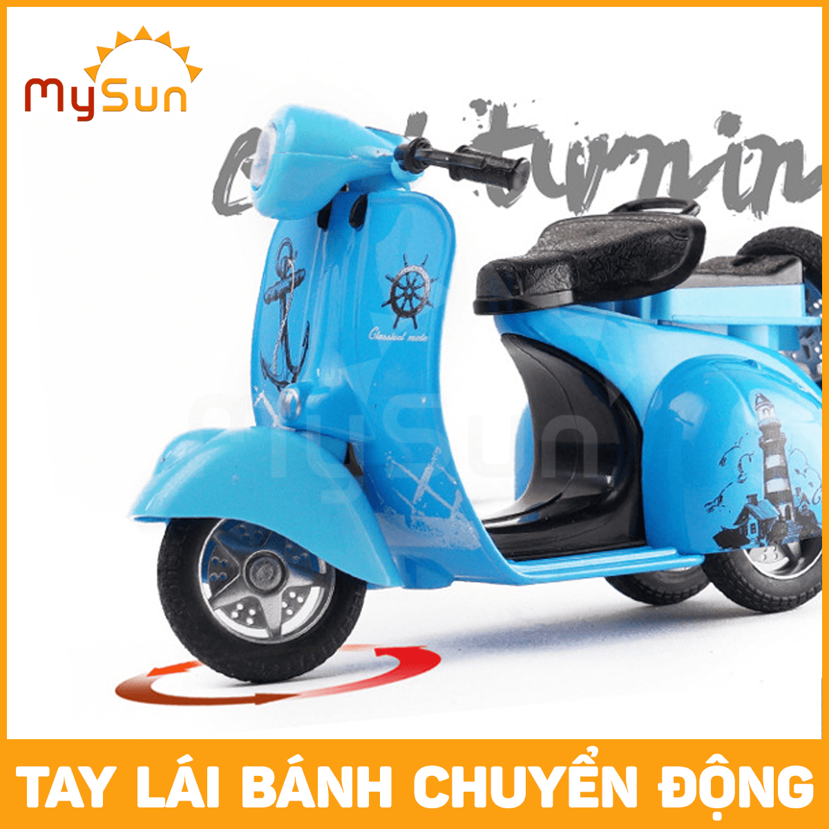 Hình ảnh Mô hình xe máy Vespa Sprint cổ đồ chơi độ mini 1:12 cho bé