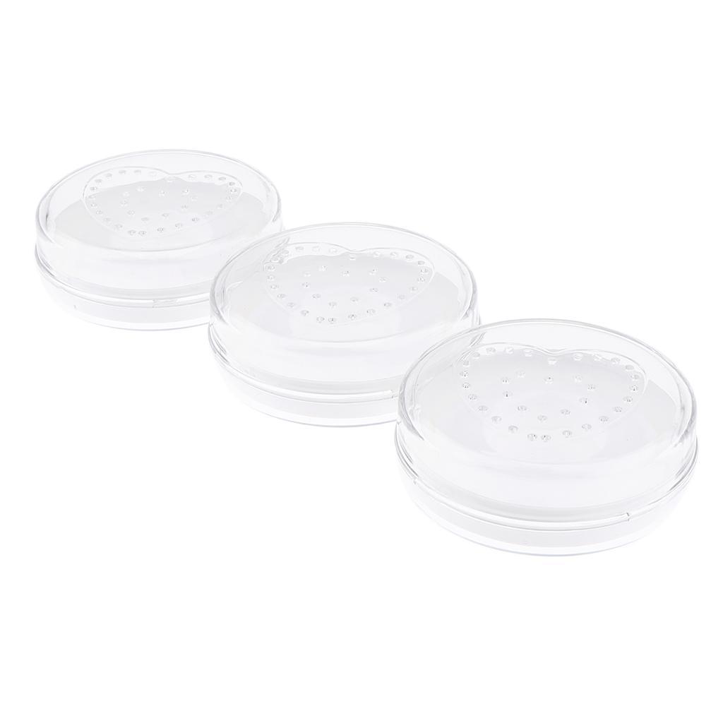 3Pcs Round False Eyelash Storage Case Box Eyelash Holder Container