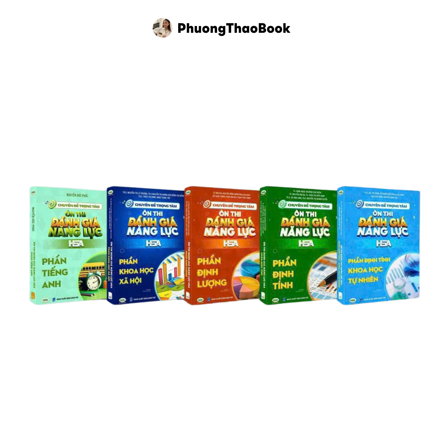 Combo 5 Sách ôn thi đánh giá năng lực Hà Nội (Định Tính + Định Lượng + Tự Nhiên + Xã Hội + Tiếng Anh)