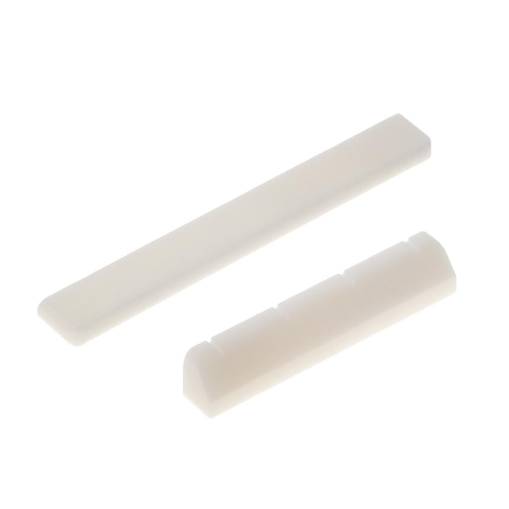4X Bone Saddle Nut Slotted for Ukulele Guitar