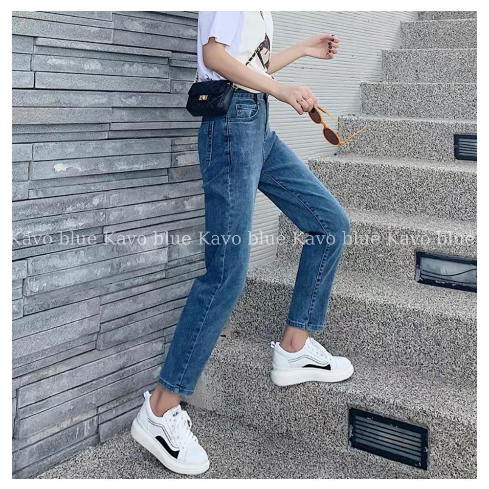 Quần Jean Nữ Baggy KAVO BLUE Màu Xanh Tôn Dáng