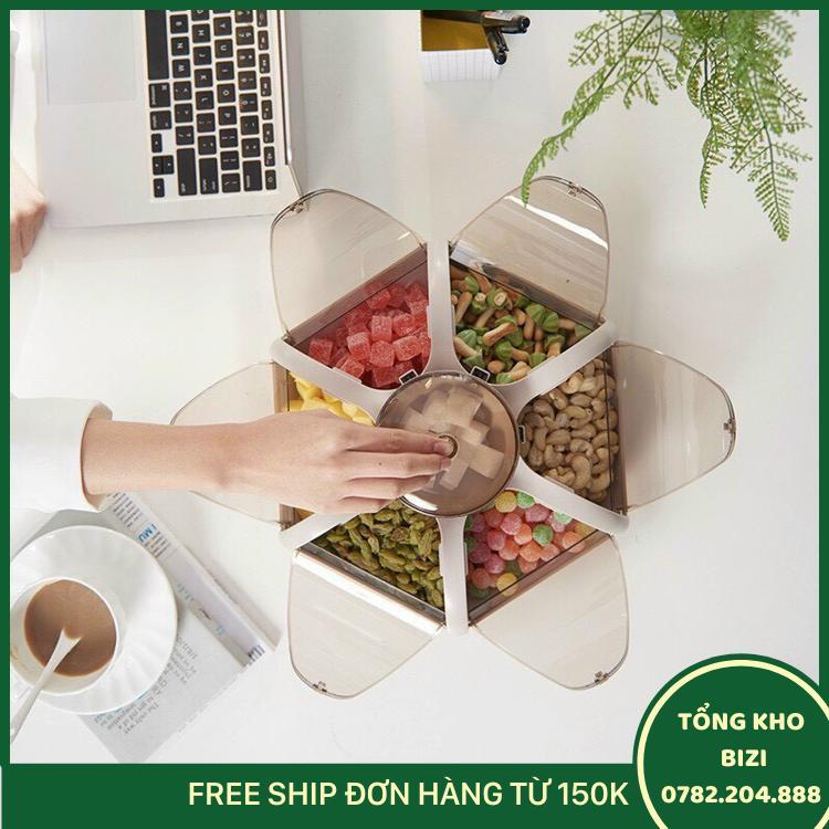 Khay Mứt Tết Hình Cánh Sen Nở Siêu Đẹp - Free Ship Toàn Quốc