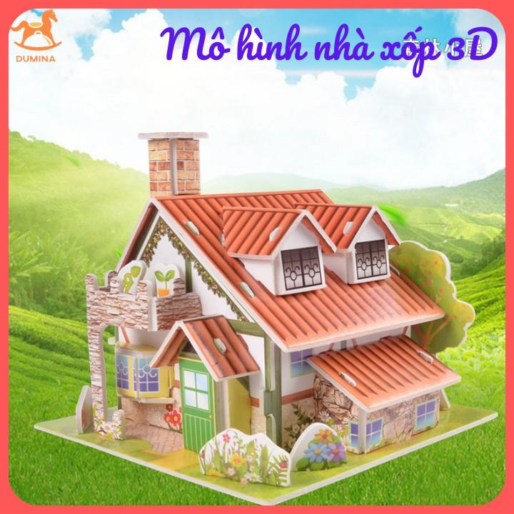 Đồ chơi Mô hình nhà 3D bằng bìa xốp cho bé