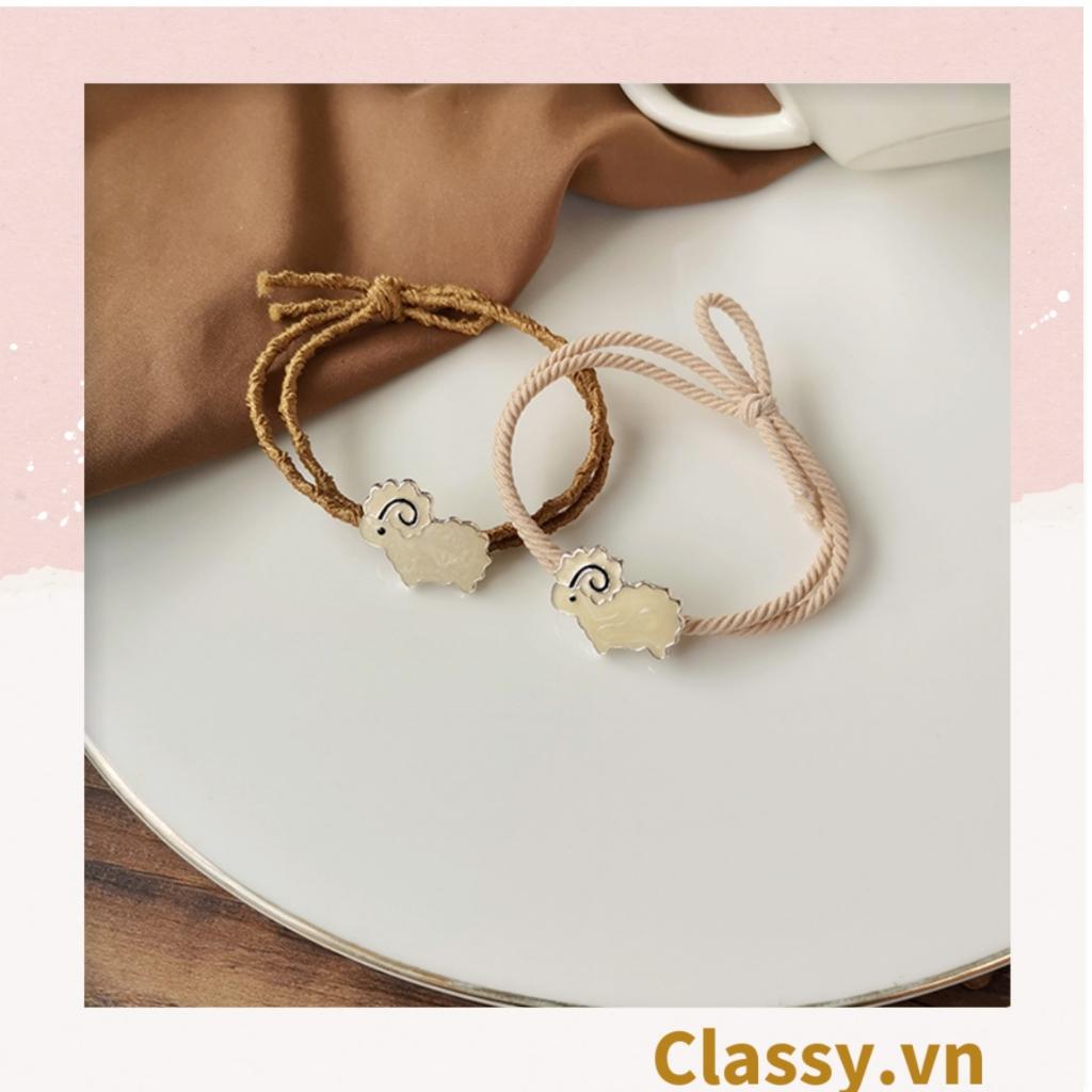 Dây cột tóc hình con cừu dễ thương, hai lớp chắc chắn, phong cách hàn quốc dành cho nữ Classy PK1018